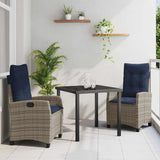 vidaXL Garden Dining Set with cushions 5 pcs Grey poly rattan