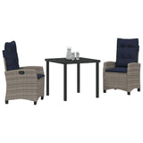 vidaXL Garden Dining Set with cushions 5 pcs Grey poly rattan