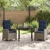 vidaXL Garden Dining Set with cushions 5 pcs Grey poly rattan
