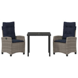 vidaXL Garden Dining Set with cushions 5 pcs Grey poly rattan