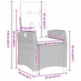 vidaXL Garden Dining Set with cushions 5 pcs Grey poly rattan