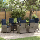 vidaXL Garden Dining Set with cushions 5 pcs Grey poly rattan