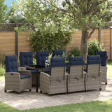 vidaXL Garden Dining Set with cushions 5 pcs Grey poly rattan