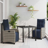 vidaXL Garden Dining Set with cushions 5 pcs Grey poly rattan