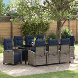 vidaXL Garden Dining Set with cushions 5 pcs Grey poly rattan