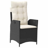 vidaXL Garden Dining Set with cushions 3 pcs Black poly rattan