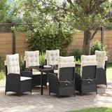 vidaXL Garden Dining Set with cushions 3 pcs Black poly rattan