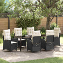 vidaXL Garden Dining Set with cushions 3 pcs Black poly rattan