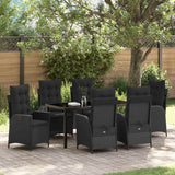 vidaXL Garden Dining Set with cushions 3 pcs Black poly rattan