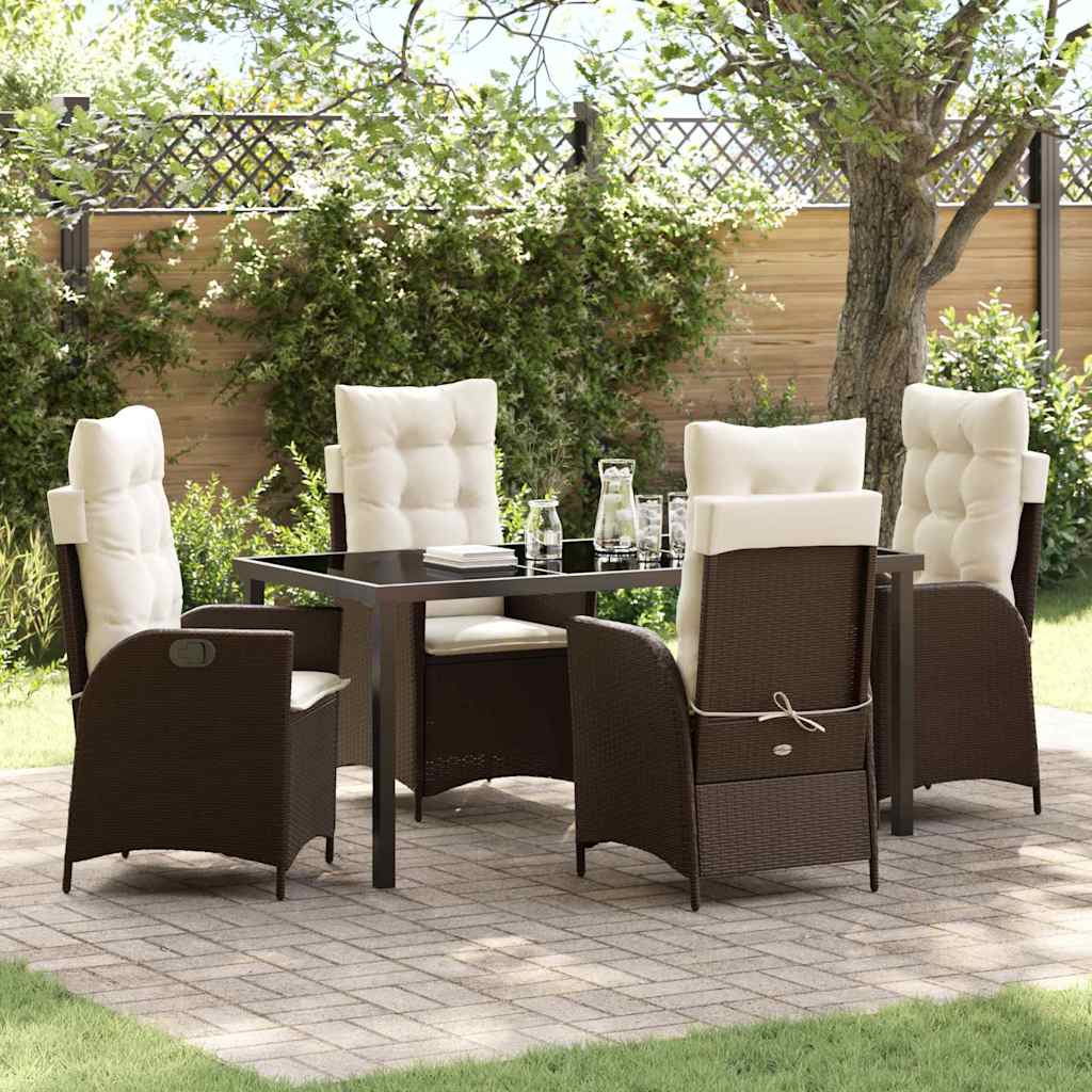vidaXL Garden Dining Set with cushions 3 pcs Black poly rattan
