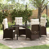vidaXL Garden Dining Set with cushions 3 pcs Black poly rattan