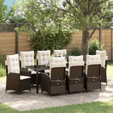 vidaXL Garden Dining Set with cushions 3 pcs Black poly rattan