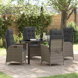 vidaXL Garden Dining Set with cushions 3 pcs Black poly rattan