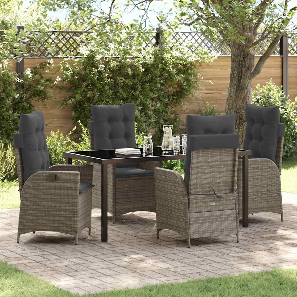 vidaXL Garden Dining Set with cushions 3 pcs Black poly rattan