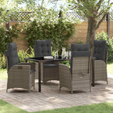 vidaXL Garden Dining Set with cushions 3 pcs Black poly rattan