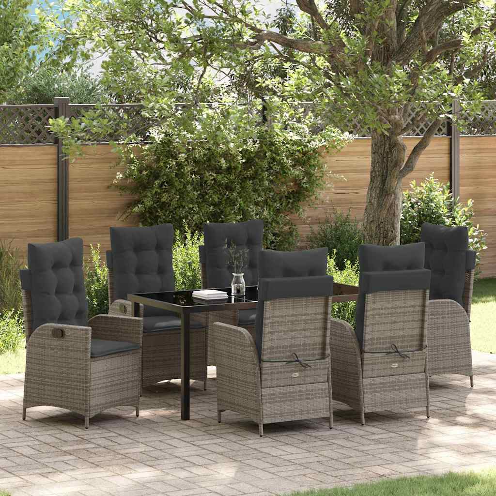 vidaXL Garden Dining Set with cushions 3 pcs Black poly rattan