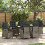 vidaXL Garden Dining Set with cushions 3 pcs Black poly rattan