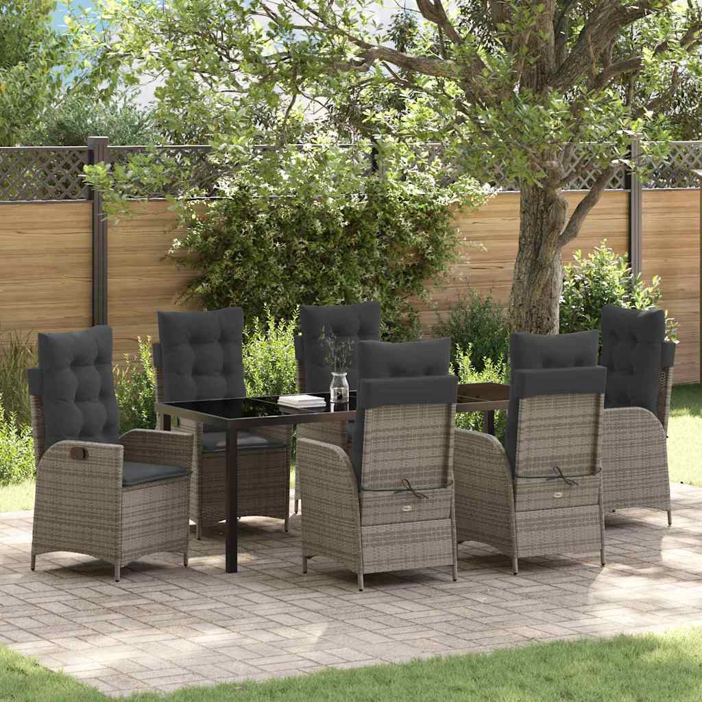 vidaXL Garden Dining Set with cushions 3 pcs Black poly rattan