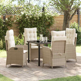 vidaXL Garden Dining Set with cushions 3 pcs Black poly rattan