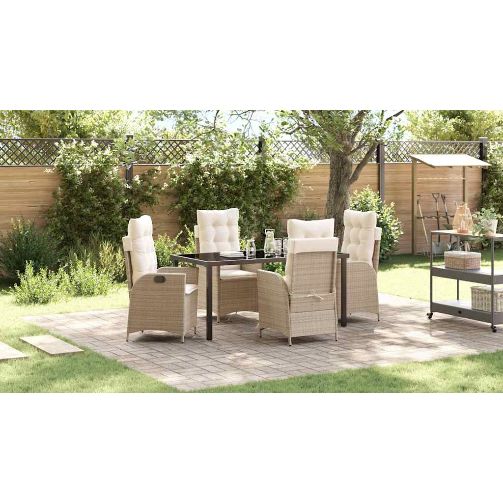 vidaXL Garden Dining Set with cushions 3 pcs Black poly rattan