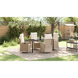 vidaXL Garden Dining Set with cushions 3 pcs Black poly rattan