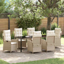 vidaXL Garden Dining Set with cushions 3 pcs Black poly rattan