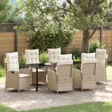 vidaXL Garden Dining Set with cushions 3 pcs Black poly rattan