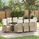 vidaXL Garden Dining Set with cushions 3 pcs Black poly rattan