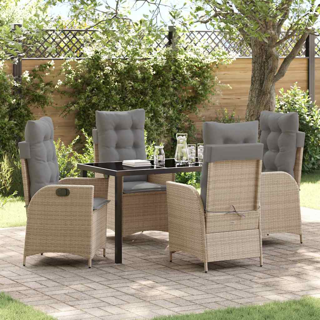 vidaXL Garden Dining Set with cushions 3 pcs Black poly rattan