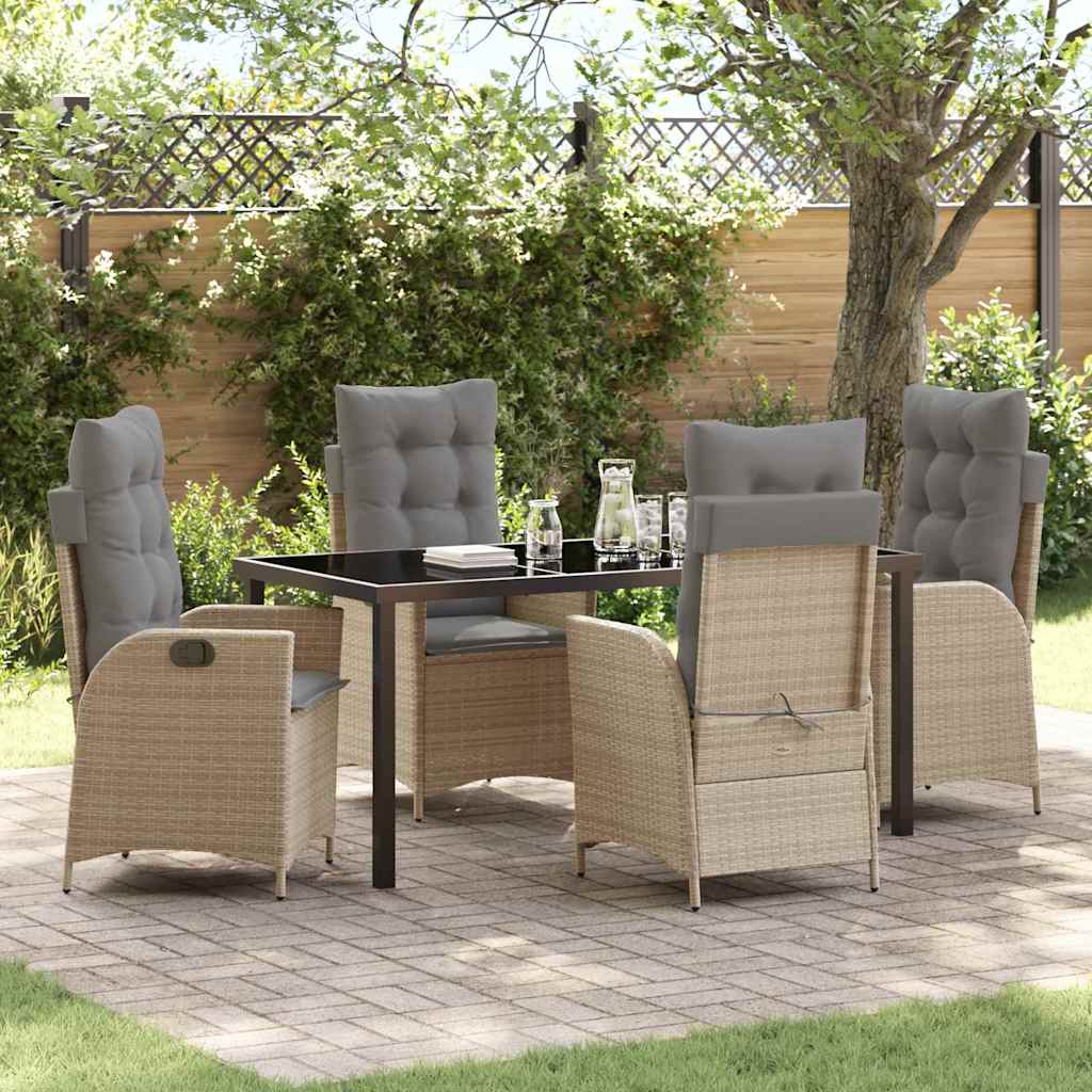 vidaXL Garden Dining Set with cushions 3 pcs Black poly rattan