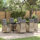 vidaXL Garden Dining Set with cushions 3 pcs Black poly rattan