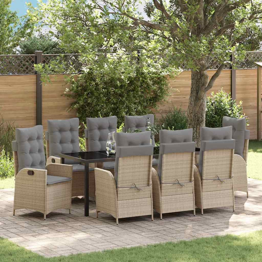 vidaXL Garden Dining Set with cushions 3 pcs Black poly rattan