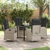 vidaXL Garden Dining Set with cushions 3 pcs Black poly rattan