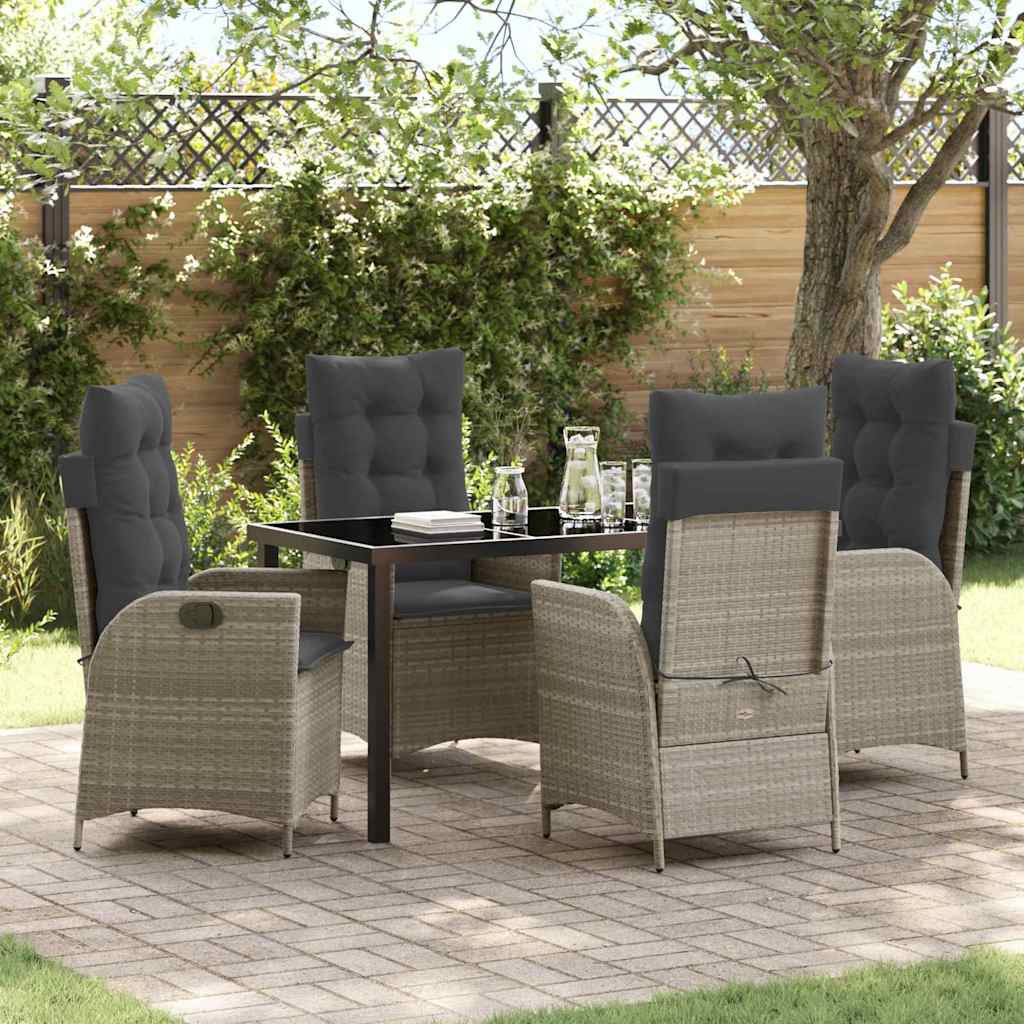 vidaXL Garden Dining Set with cushions 3 pcs Black poly rattan