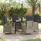 vidaXL Garden Dining Set with cushions 3 pcs Black poly rattan