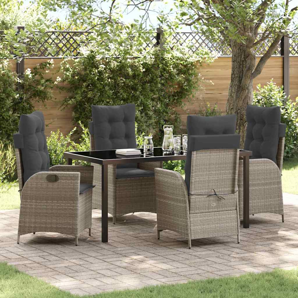 vidaXL Garden Dining Set with cushions 3 pcs Black poly rattan