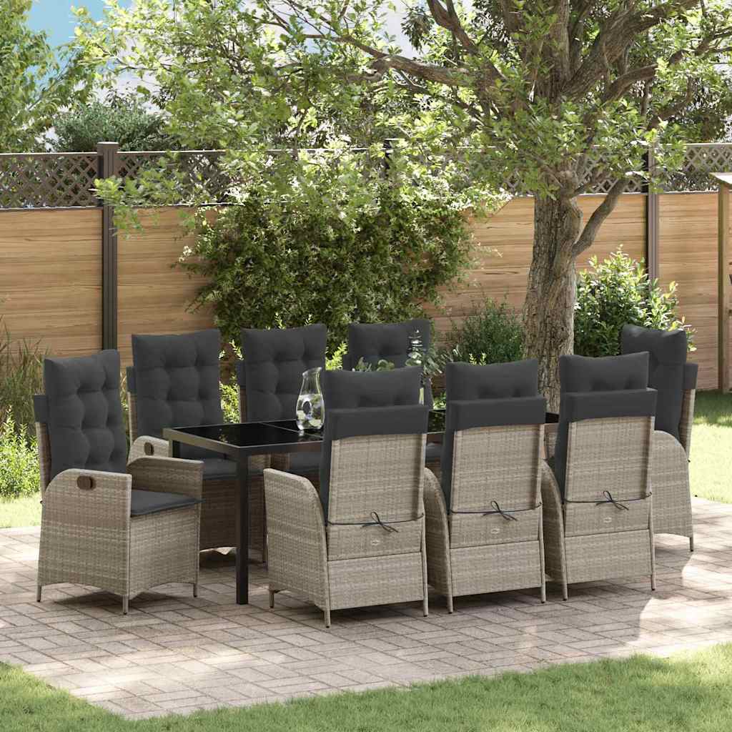 vidaXL Garden Dining Set with cushions 3 pcs Black poly rattan