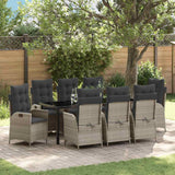 vidaXL Garden Dining Set with cushions 3 pcs Black poly rattan
