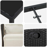 vidaXL Garden Dining Set with cushions 3 pcs Black poly rattan