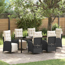 vidaXL Garden Dining Set with cushions 3 pcs Black poly rattan