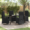 vidaXL Garden Dining Set with cushions 3 pcs Black poly rattan