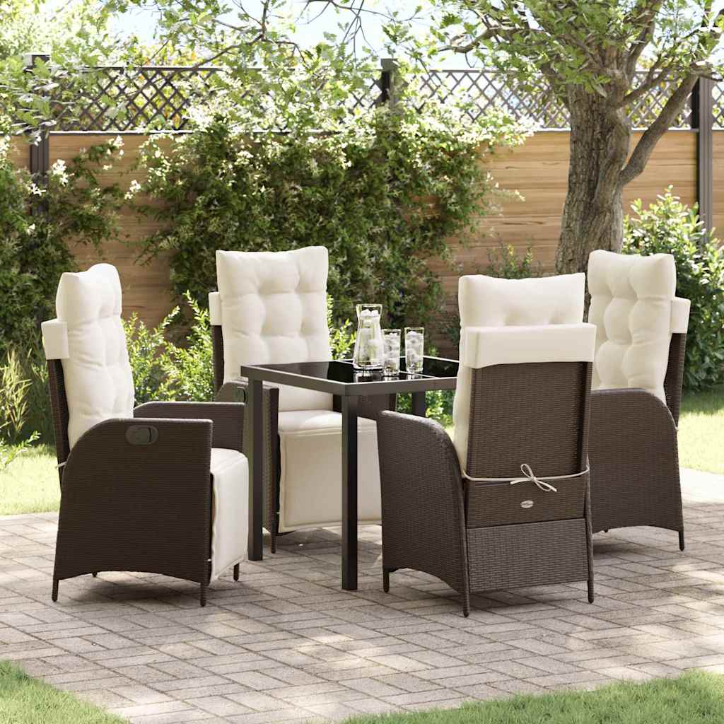 vidaXL Garden Dining Set with cushions 3 pcs Black poly rattan
