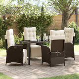 vidaXL Garden Dining Set with cushions 3 pcs Black poly rattan