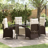 vidaXL Garden Dining Set with cushions 3 pcs Black poly rattan