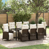 vidaXL Garden Dining Set with cushions 3 pcs Black poly rattan