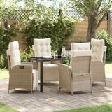 vidaXL Garden Dining Set with cushions 3 pcs Black poly rattan