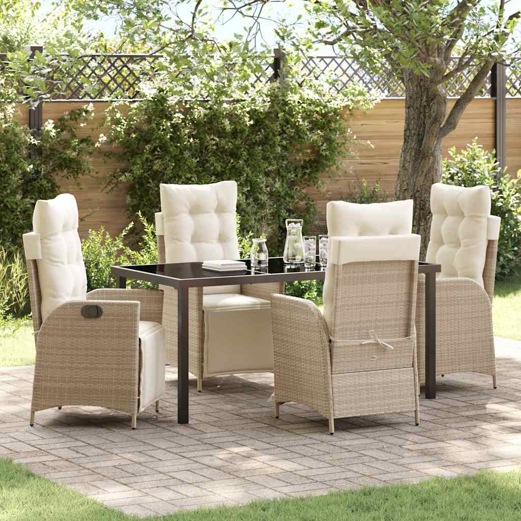 vidaXL Garden Dining Set with cushions 3 pcs Black poly rattan