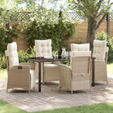 vidaXL Garden Dining Set with cushions 3 pcs Black poly rattan