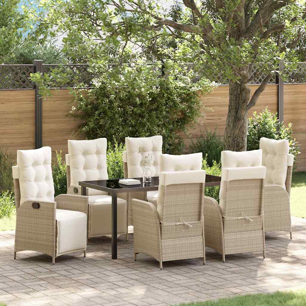 vidaXL Garden Dining Set with cushions 3 pcs Black poly rattan
