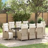 vidaXL Garden Dining Set with cushions 3 pcs Black poly rattan